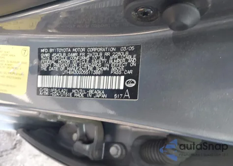 2005 Lexus Es 330 from USA, damaged, VIN JTHBA30G055113881